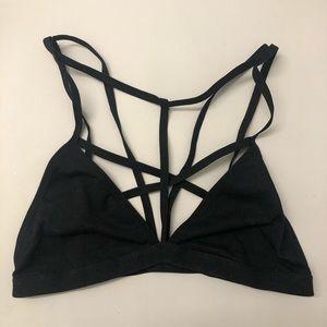 Black Strappy Cage Bralette M
